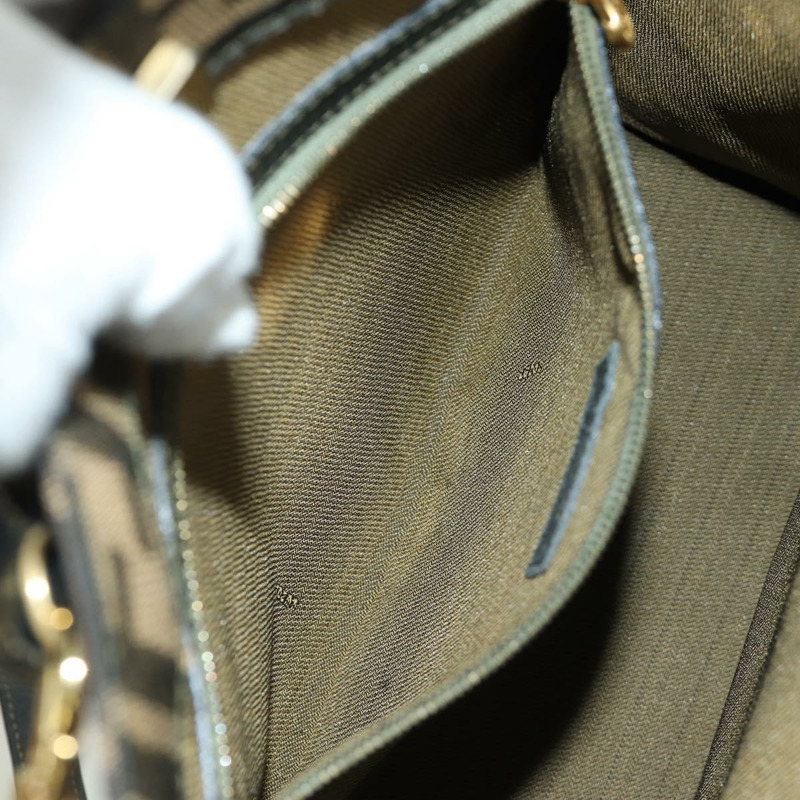 【日本直送】FENDI Zucca帆布Mamma Baguette手袋 棕色 黑色 金色 正品 BAZ583V-28