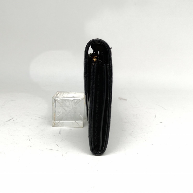 SAINT LAURENT 黑色牛皮長款YSL聖羅蘭收納卡包-1