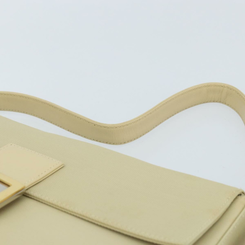 【日本直送】FENDI Mamma Baguette 肩背包 帆布 米色 金色 正品 BAZ238A-7