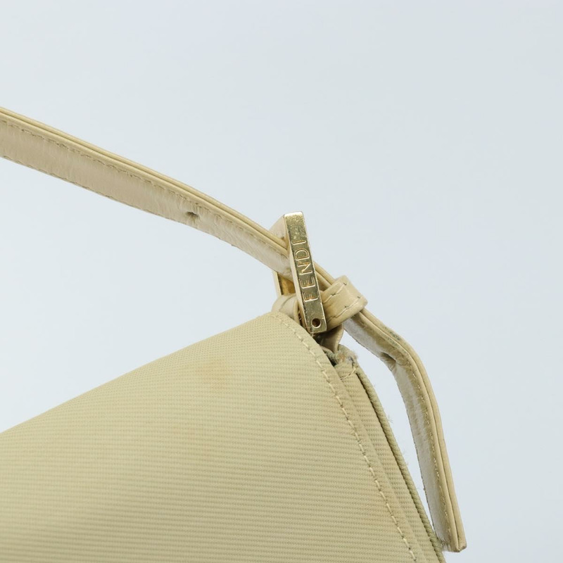【日本直送】FENDI Mamma Baguette 肩背包 帆布 米色 金色 正品 BAZ238A-8