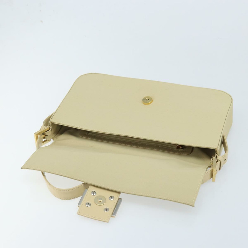 【日本直送】FENDI Mamma Baguette 肩背包 帆布 米色 金色 正品 BAZ238A-18
