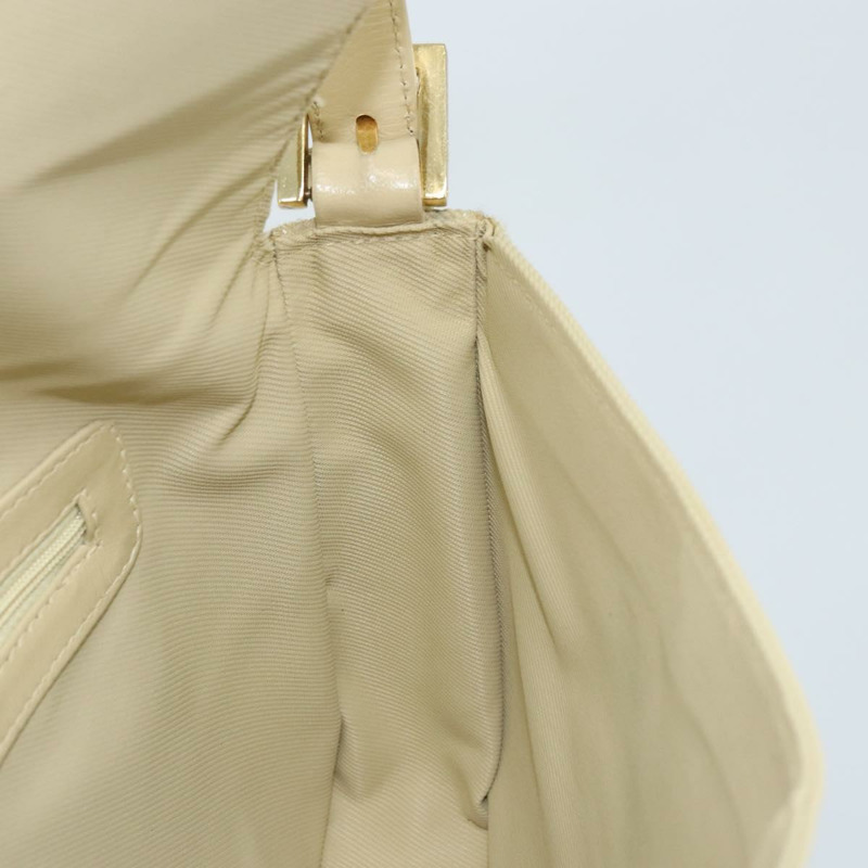 【日本直送】FENDI Mamma Baguette 肩背包 帆布 米色 金色 正品 BAZ238A-20