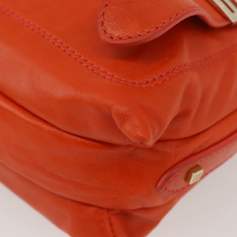 【日本直送】FENDI Mamma Baguette 肩背包 皮革 橘色 金色 Auth mr2236V-13