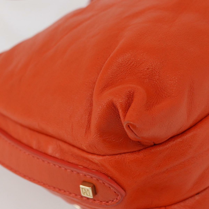 【日本直送】FENDI Mamma Baguette 肩背包 皮革 橘色 金色 Auth mr2236V-14