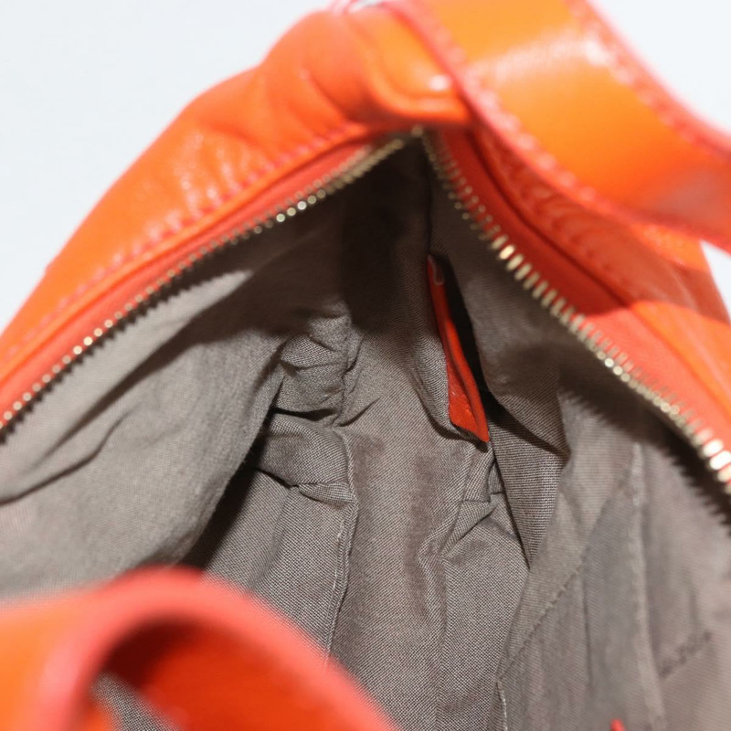 【日本直送】FENDI Mamma Baguette 肩背包 皮革 橘色 金色 Auth mr2236V-20