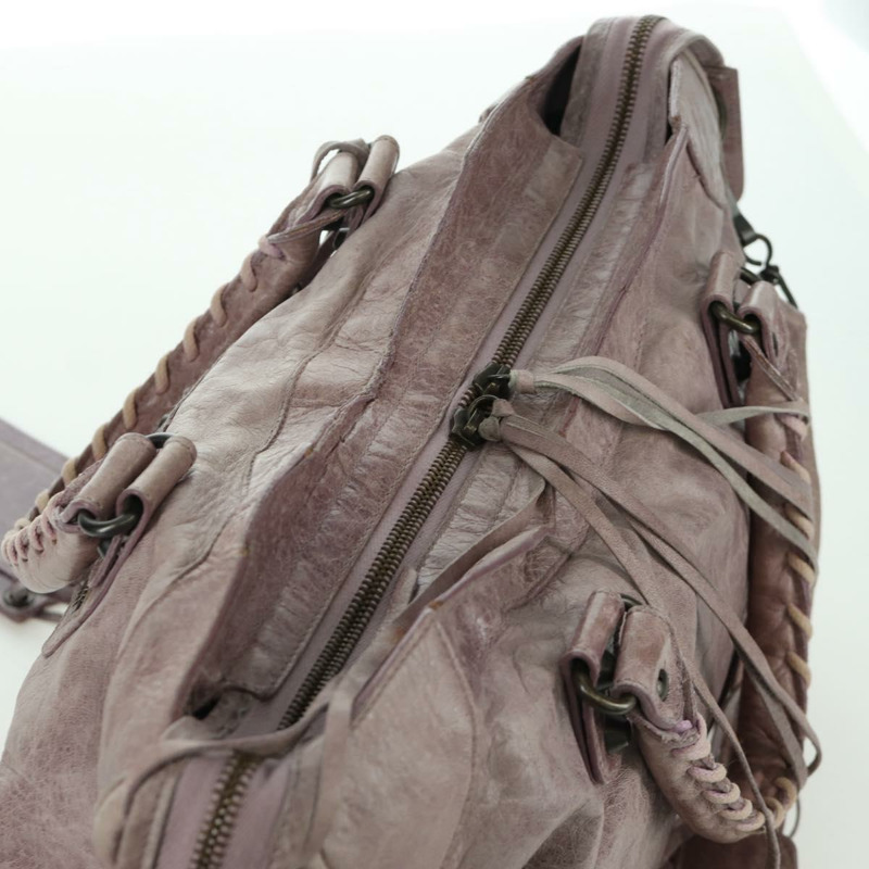 【日本直送】BALENCIAGA The City 手提包 皮革 2way 紫色/灰色 115748 Auth yk20199SAV-5