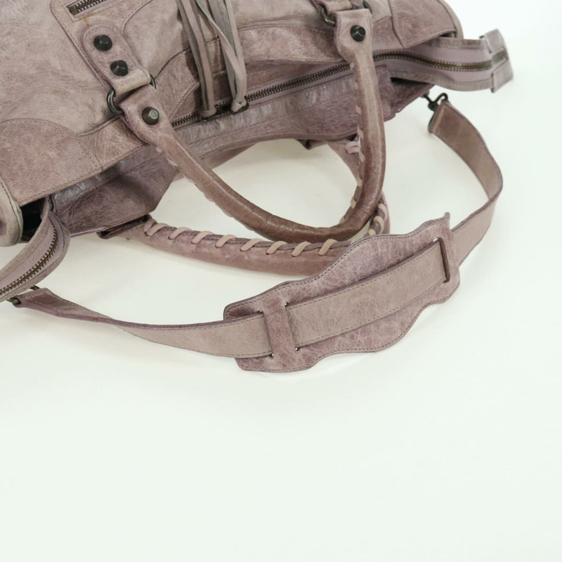 【日本直送】BALENCIAGA The City 手提包 皮革 2way 紫色/灰色 115748 Auth yk20199SAV-8