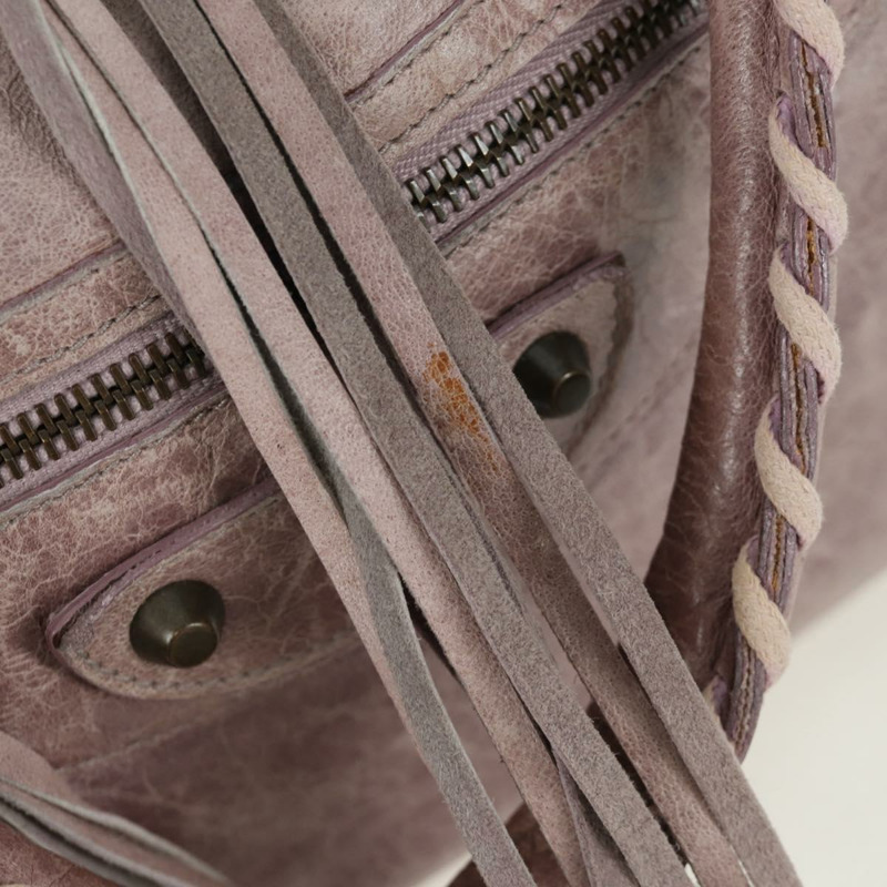 【日本直送】BALENCIAGA The City 手提包 皮革 2way 紫色/灰色 115748 Auth yk20199SAV-9