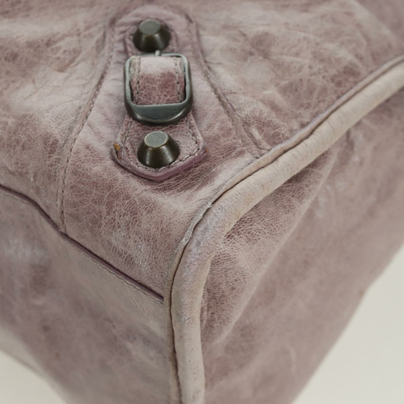 【日本直送】BALENCIAGA The City 手提包 皮革 2way 紫色/灰色 115748 Auth yk20199SAV-15