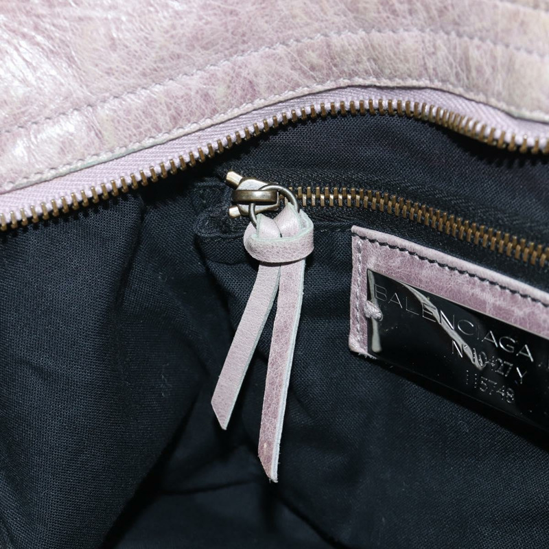 【日本直送】BALENCIAGA The City 手提包 皮革 2way 紫色/灰色 115748 Auth yk20199SAV-25