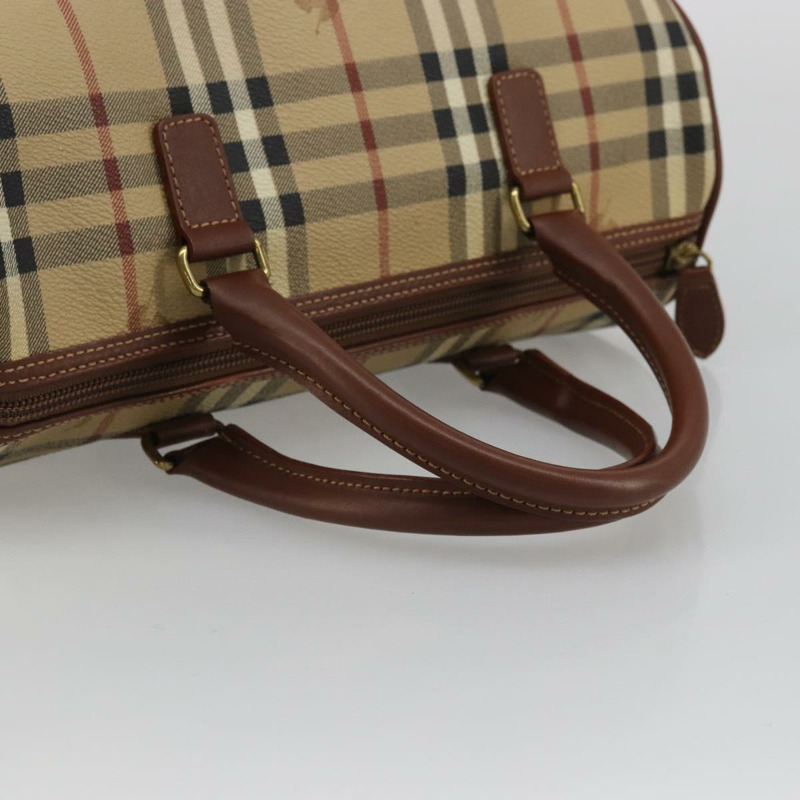 【日本直送】BURBERRY Nova 格紋手提包 PVC 皮革 米色 金色 正品 SW2248V-6