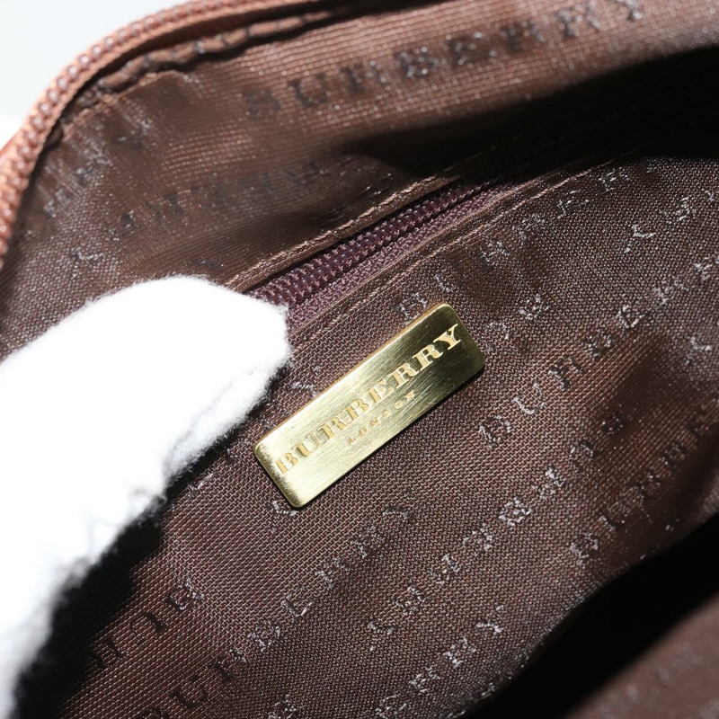 【日本直送】BURBERRY Nova 格紋手提包 PVC 皮革 米色 金色 正品 SW2248V-10