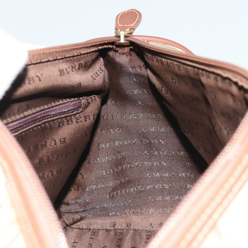 【日本直送】BURBERRY Nova 格紋手提包 PVC 皮革 米色 金色 正品 SW2248V-16