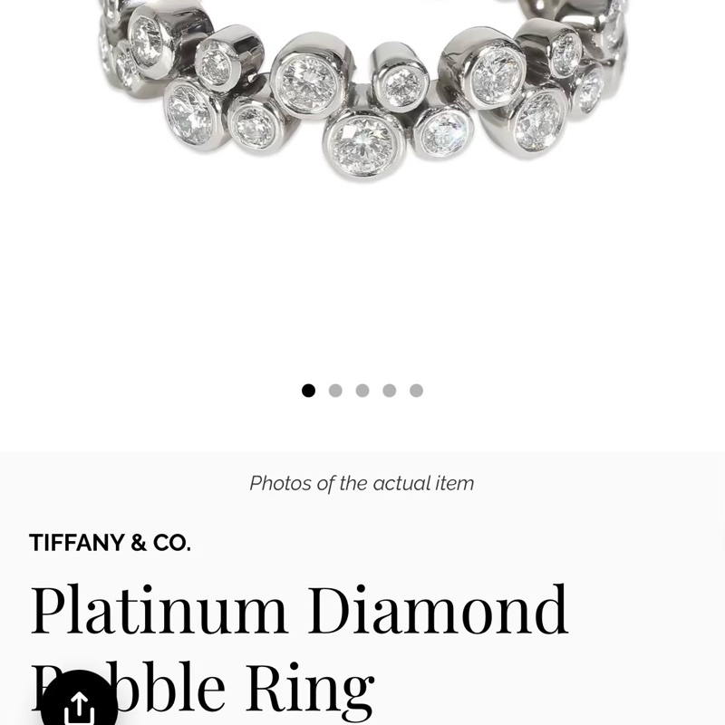 Tiffany蒂芙尼 Bubble Ring系列 PT950鉑金雙排鑽戒指，51碼-7