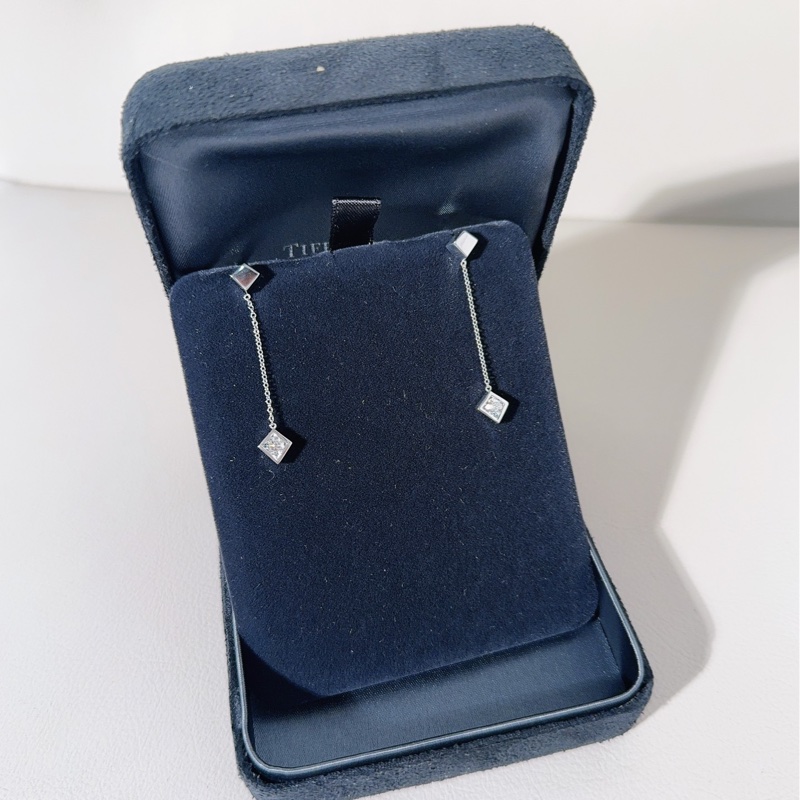 Tiffany蒂芙尼 傳奇設計師 frank gehry系列 白金鑲鑽吊墜耳環-2