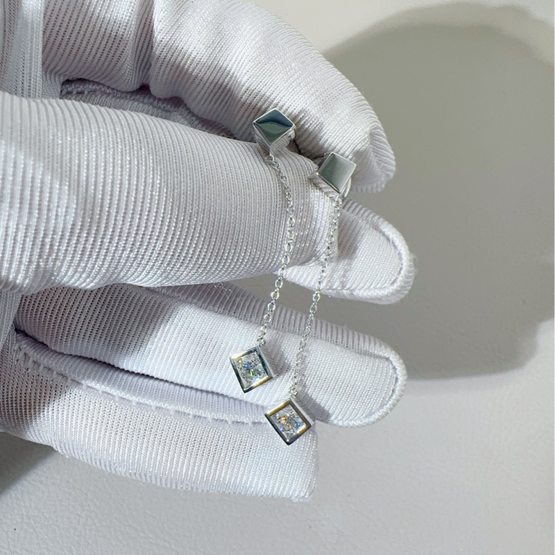 Tiffany蒂芙尼 傳奇設計師 frank gehry系列 白金鑲鑽吊墜耳環-4