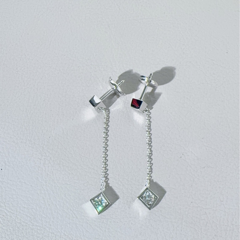 Tiffany蒂芙尼 傳奇設計師 frank gehry系列 白金鑲鑽吊墜耳環-6