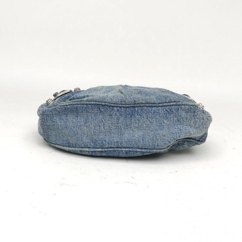 BALENCIAGA LeCagole機車月牙包xs牛仔藍牛仔布-3