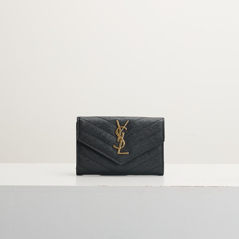 二手YSL 信封卡包/黑金-0