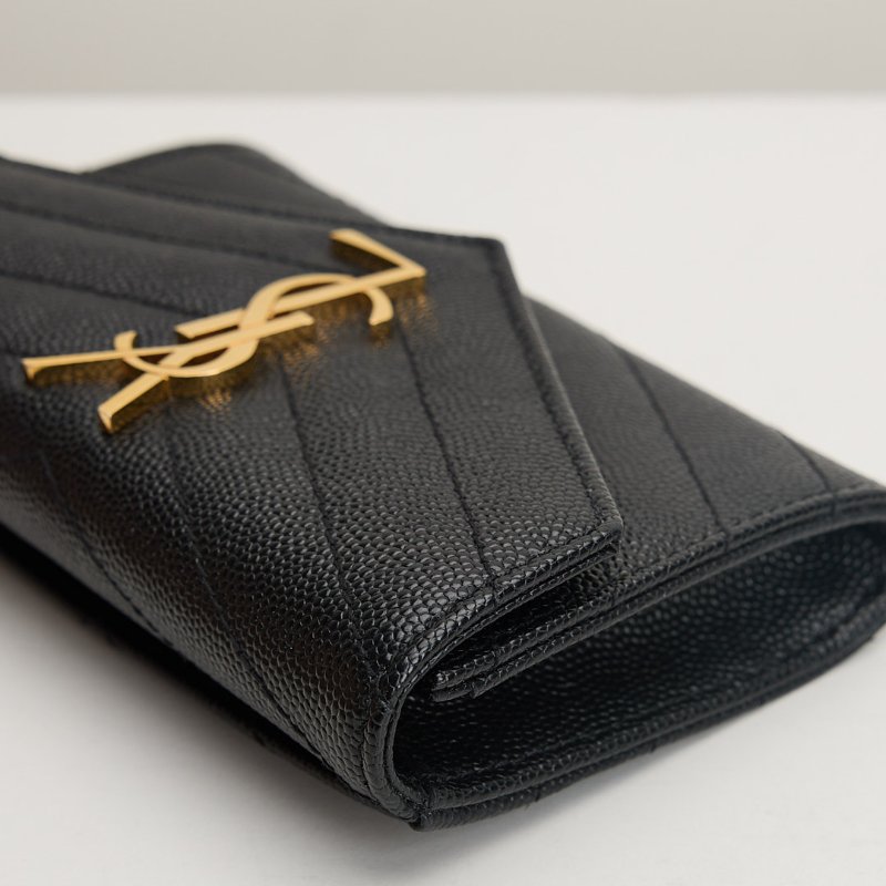 二手YSL 信封卡包/黑金-5