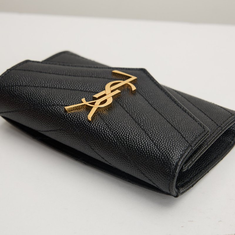 二手YSL 信封卡包/黑金-6