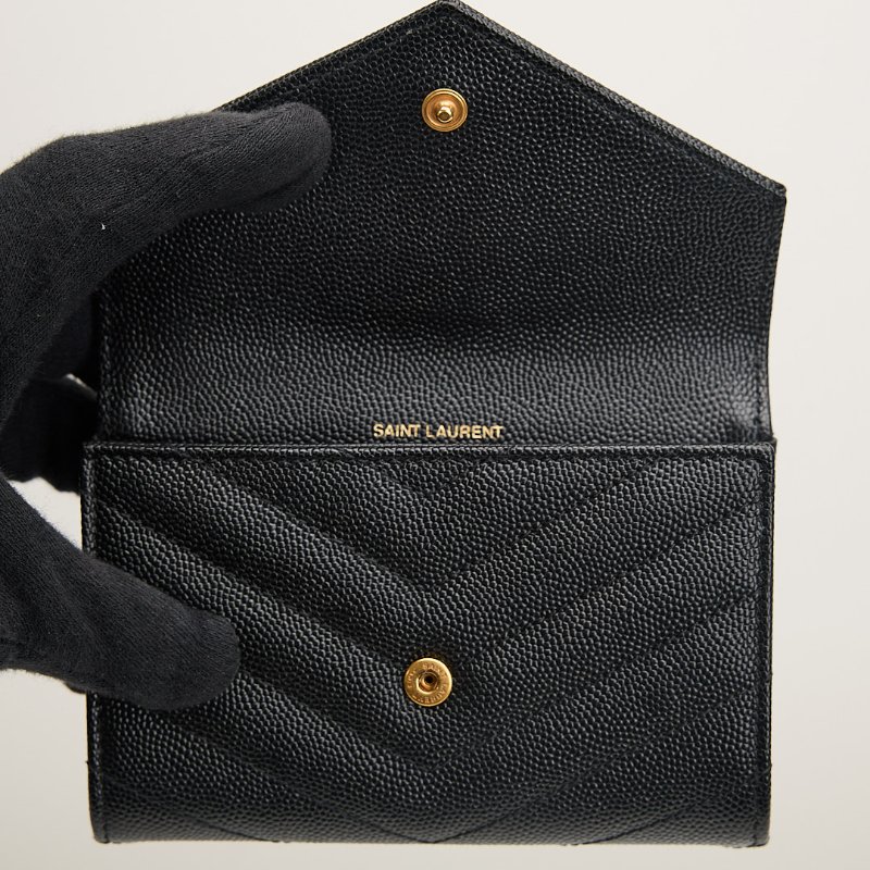 二手YSL 信封卡包/黑金-13