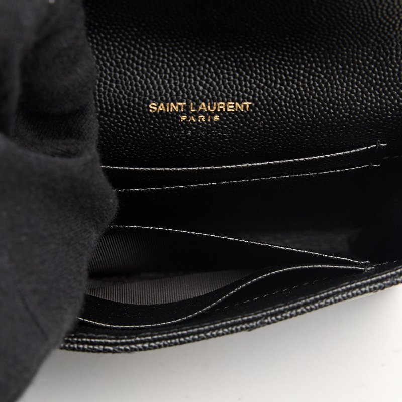 二手YSL 信封卡包/黑金-15