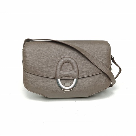 HERMES ChercheMidi豬鼻包中號25錫器灰Epsom皮X刻銀扣