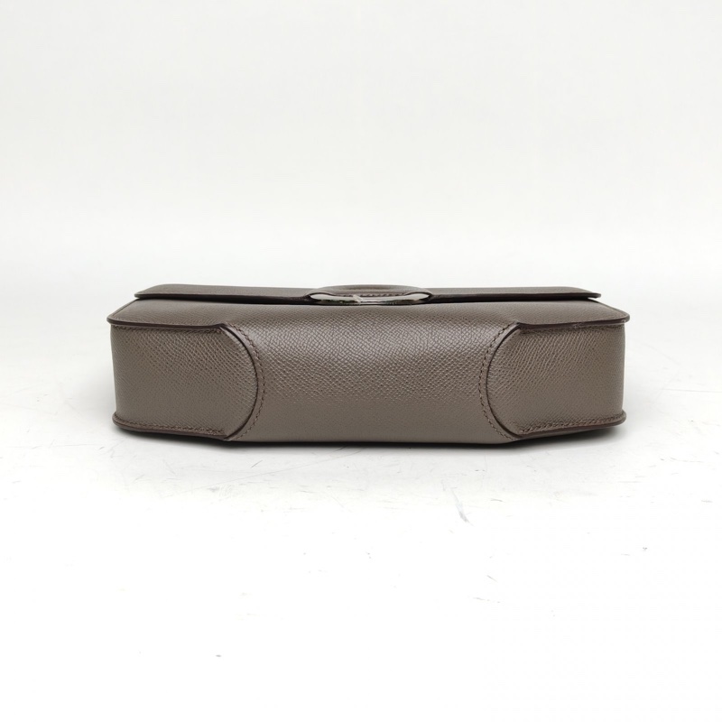 HERMES ChercheMidi豬鼻包中號25錫器灰Epsom皮X刻銀扣-3