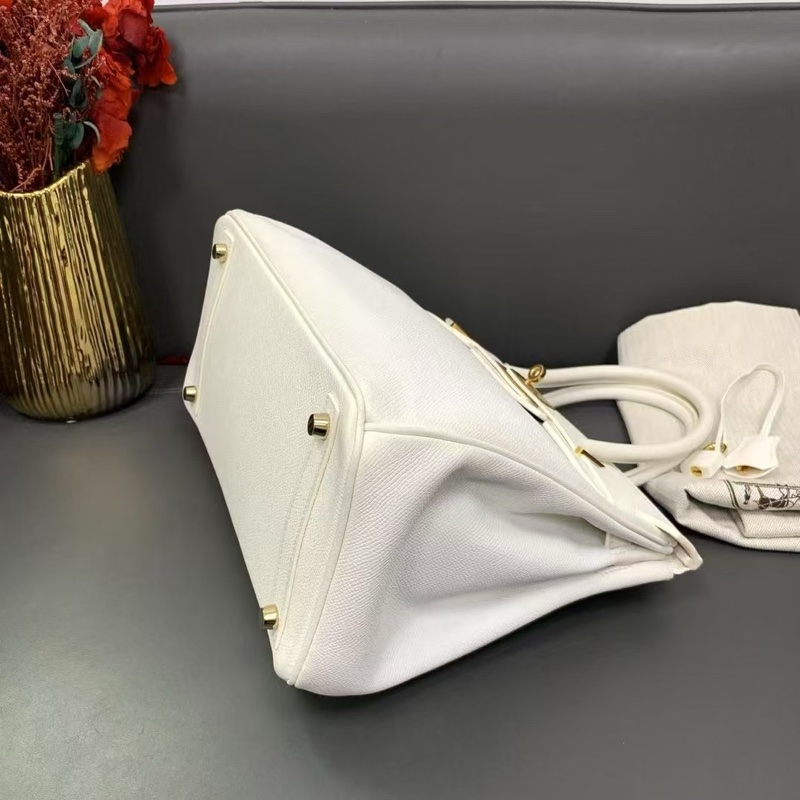 Hermes愛馬仕Birkin30 白雪公主，Epsom皮 金扣 n刻-4