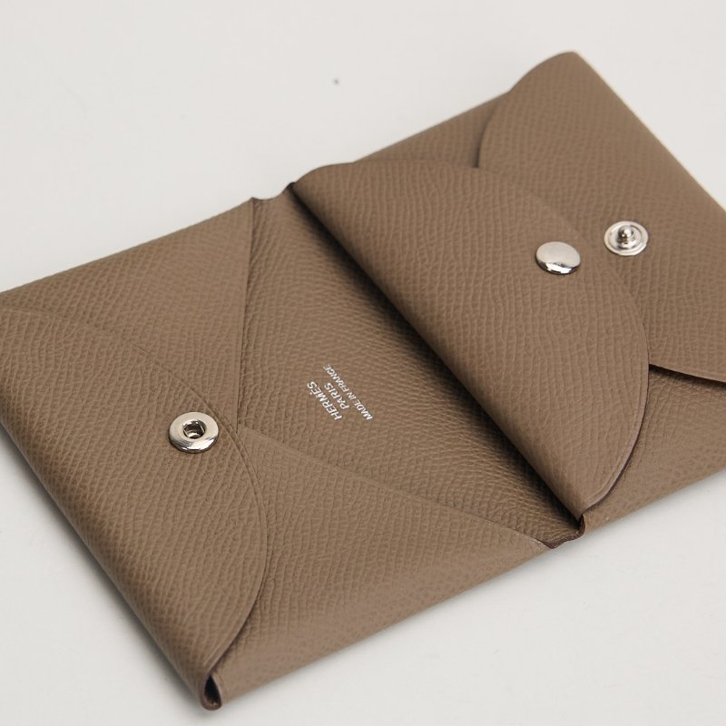 Hermès calvi duo卡包/大象灰-10