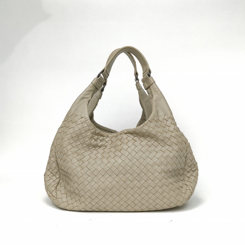 BOTTEGA VENETA 淺灰羊皮經典編織腋下包hobo-2