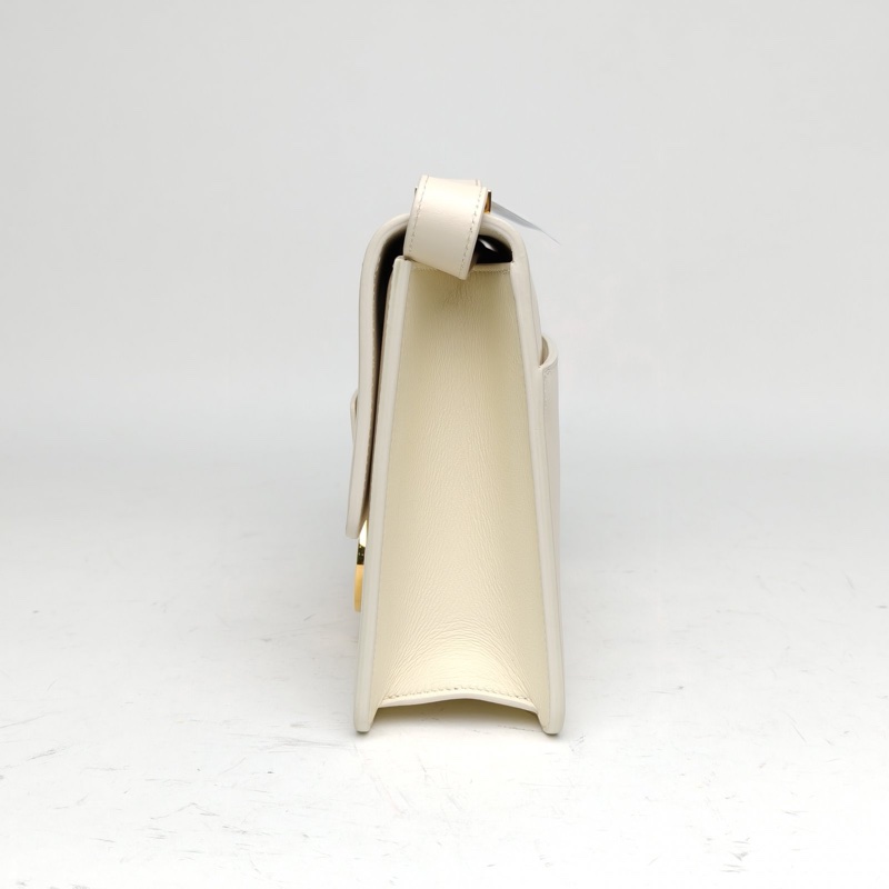 DIOR 30Montaigne蒙田皮肩帶大號米白色牛皮金扣-1