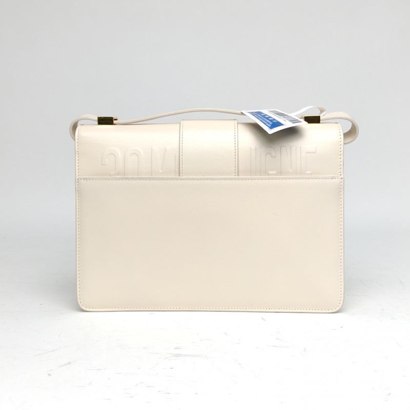 DIOR 30Montaigne蒙田皮肩帶大號米白色牛皮金扣-2