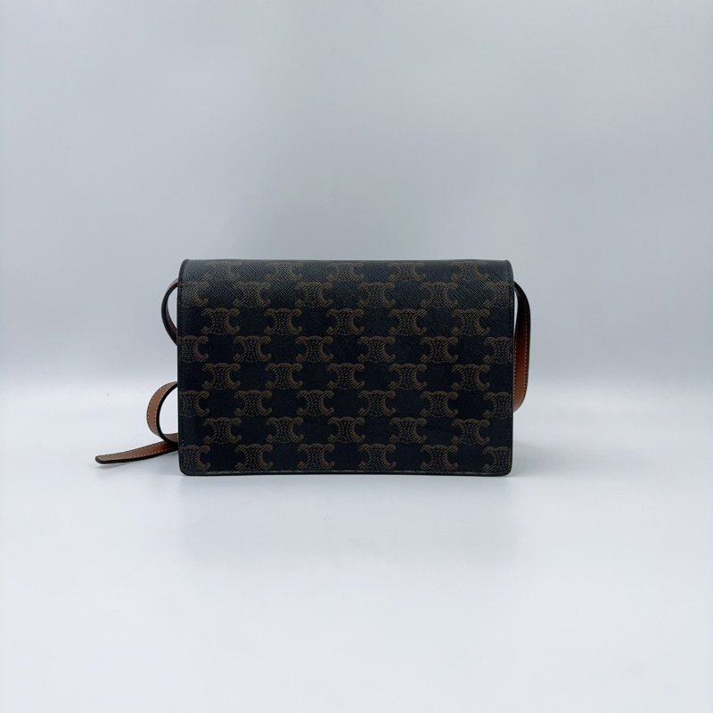 Celine原花凱旋門雙蓋woc斜背包-4