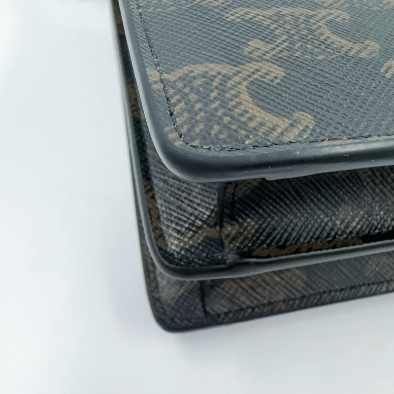 Celine原花凱旋門雙蓋woc斜背包-14