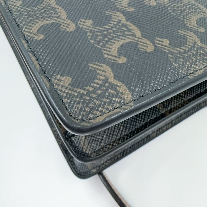 Celine原花凱旋門雙蓋woc斜背包-15