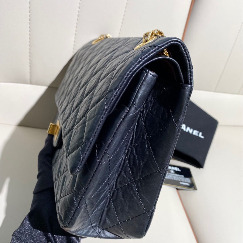 Chanel香奈兒 黑色牛皮2.55 復古金扣鏈條包，中號-2