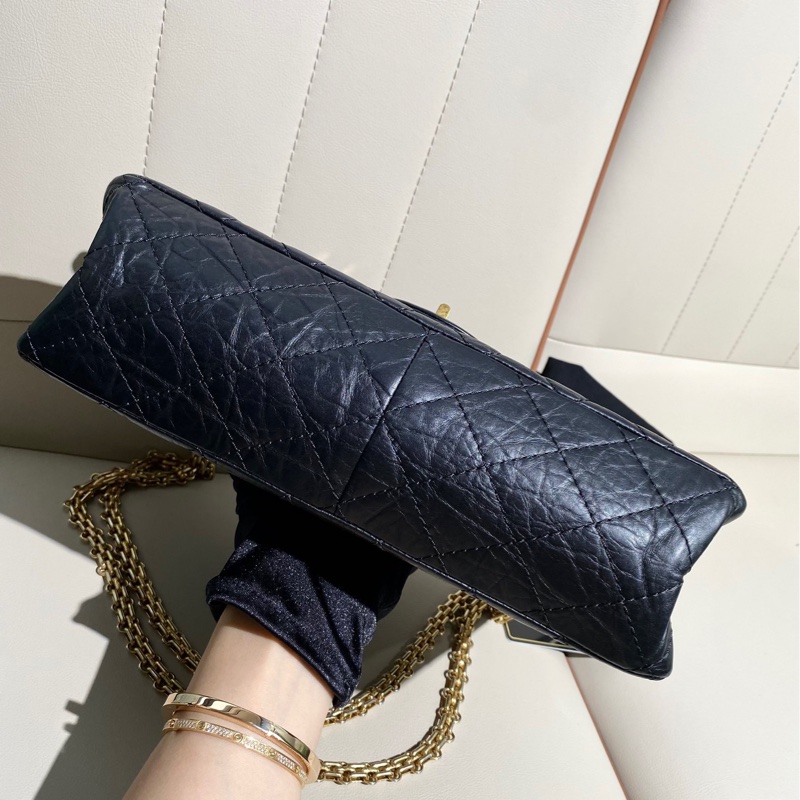 Chanel香奈兒 黑色牛皮2.55 復古金扣鏈條包，中號-4