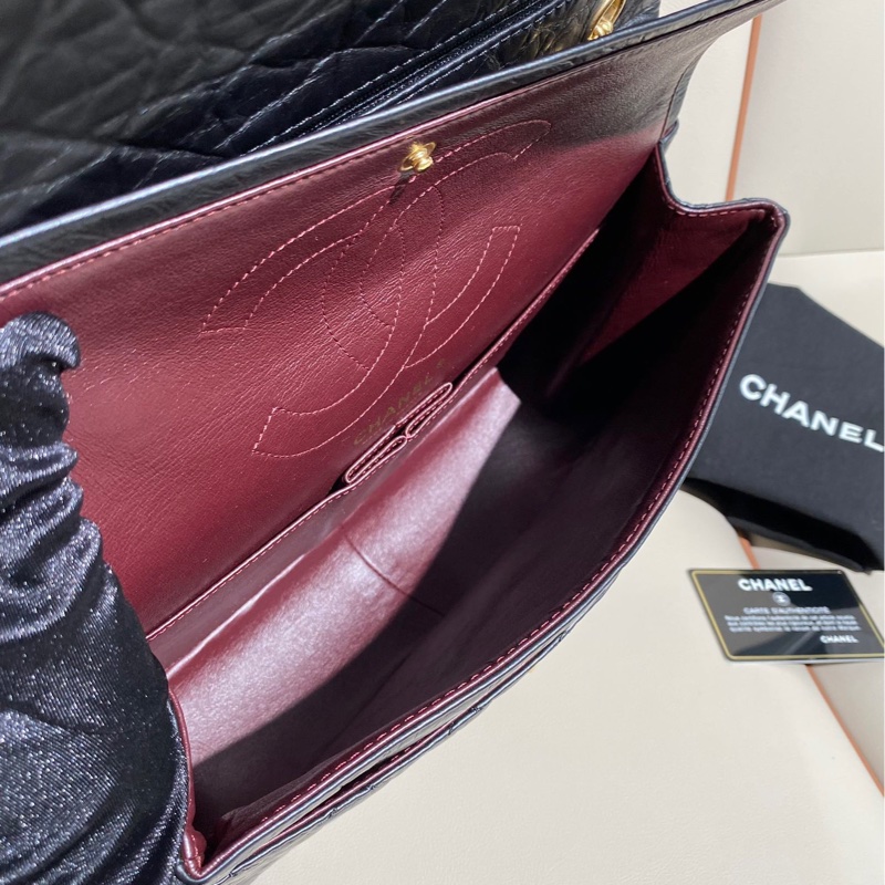 Chanel香奈兒 黑色牛皮2.55 復古金扣鏈條包，中號-6