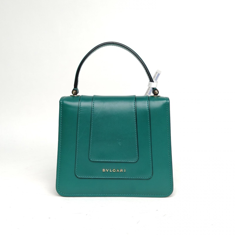 BVLGARI SerpentiForever風琴蛇頭包小號綠色牛皮-2