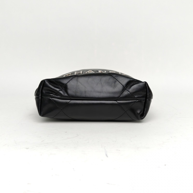 CHANEL 22BagTote托特包Mini黑色牛皮晶片開銀扣-3