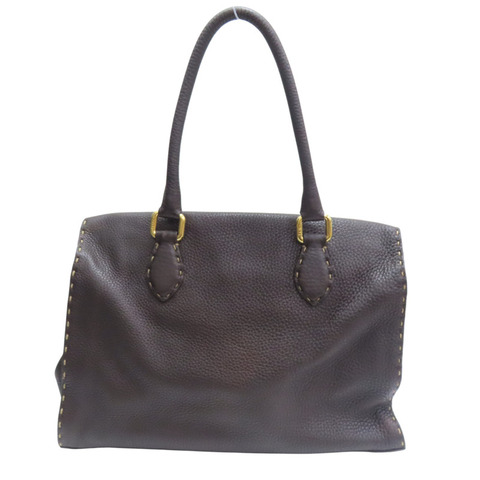 棕色 Selleria 牛皮 手提包【FENDI 芬迪】 8BN218