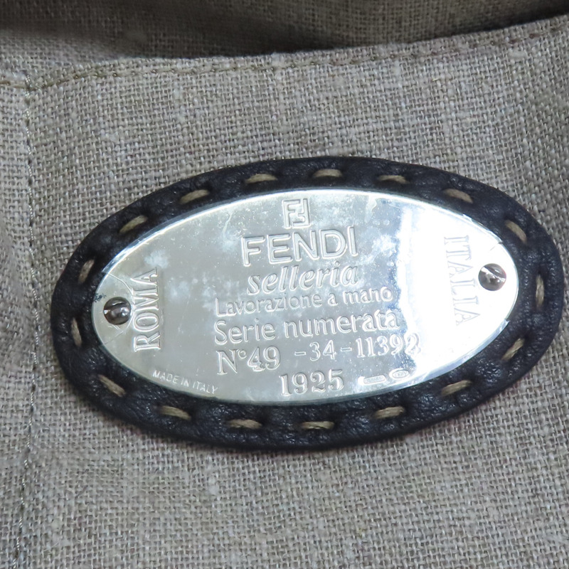 棕色 Selleria 牛皮 手提包【FENDI 芬迪】 8BN218-8