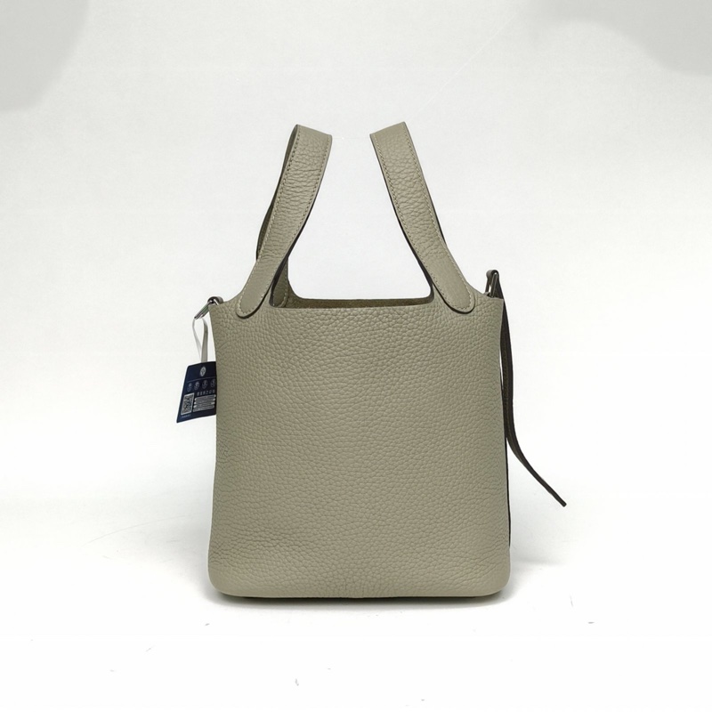 HERMES Picotin18菜籃子鼠尾草綠TC皮B刻銀扣-1