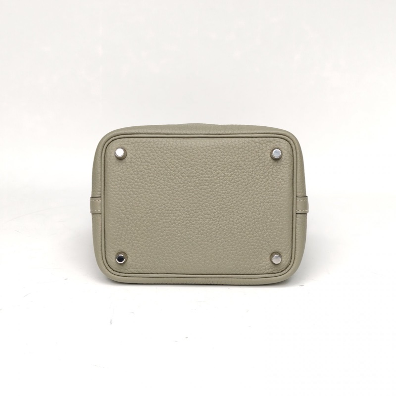 HERMES Picotin18菜籃子鼠尾草綠TC皮B刻銀扣-3