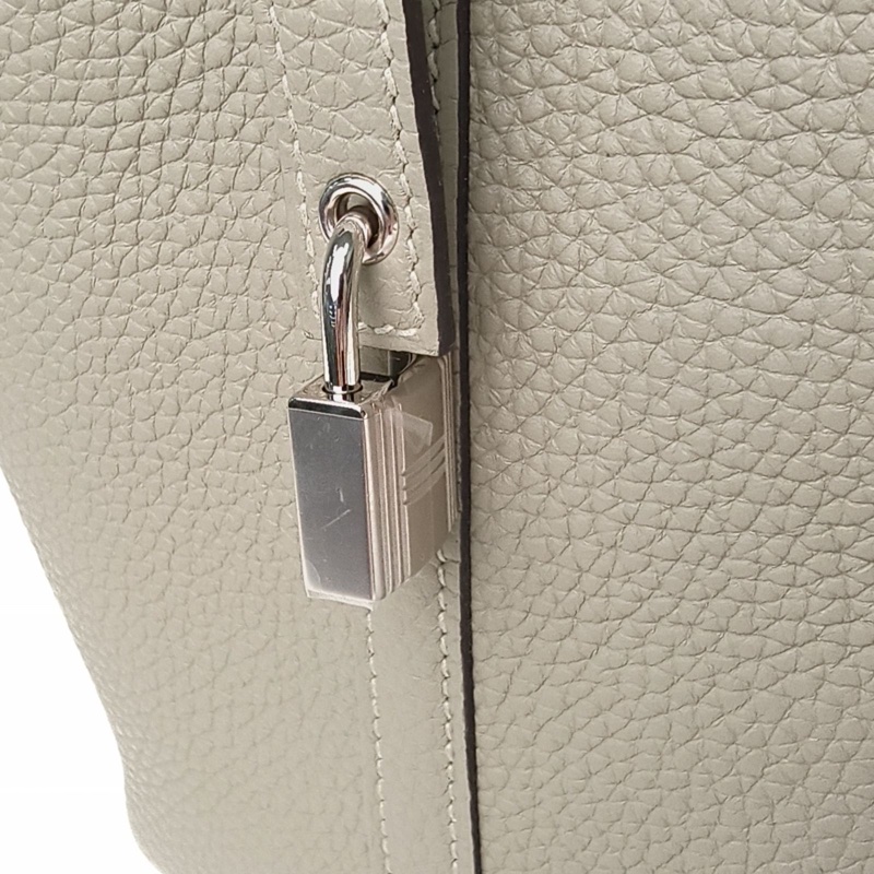 HERMES Picotin18菜籃子鼠尾草綠TC皮B刻銀扣-4