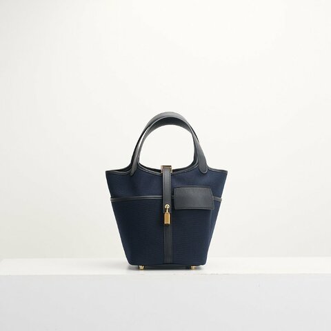 Hermès cargo picotin 18海軍藍拼黑