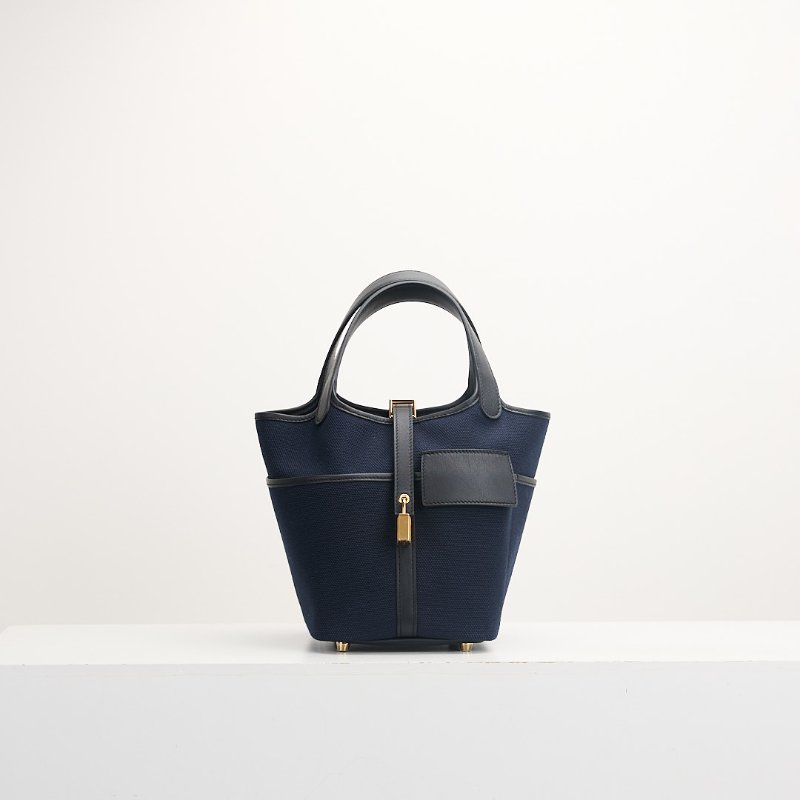 Hermès cargo picotin 18海軍藍拼黑-0