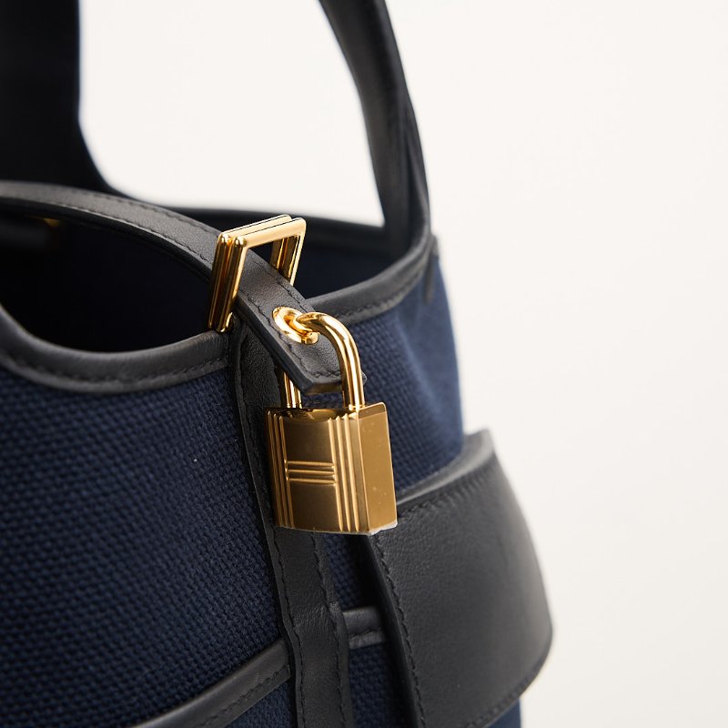 Hermès cargo picotin 18海軍藍拼黑-10